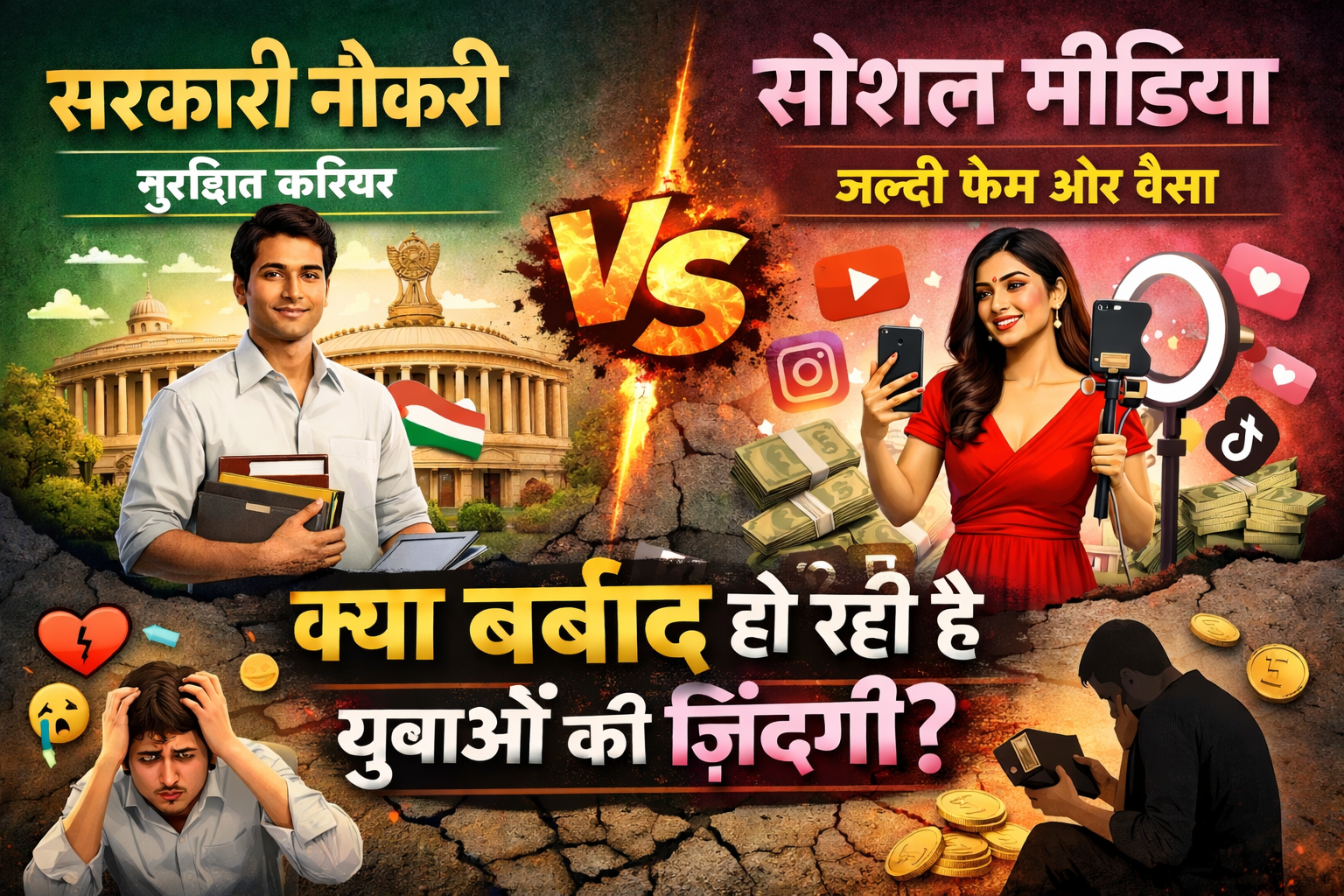 सरकारी नौकरी vs सोशल मीडिया | क्या बर्बाद हो रही है युवाओं की ज़िंदगी? | सच्चाई जानिए....